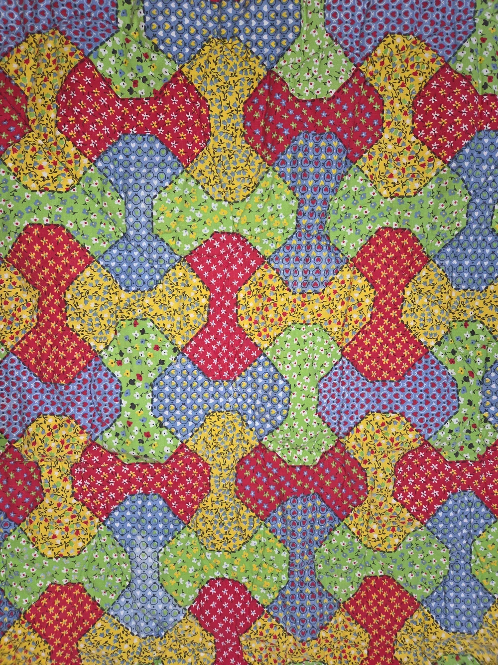 Y2k Colorful Patchwork Mouse Cotton Quilt - Multicolor 31x40